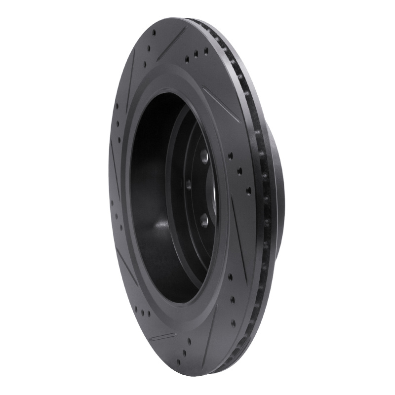 Land Rover Range Rover Brake Rotor (1) - Rear Right - R1 Concepts - Drilled & Slotted - Black - `06-`12